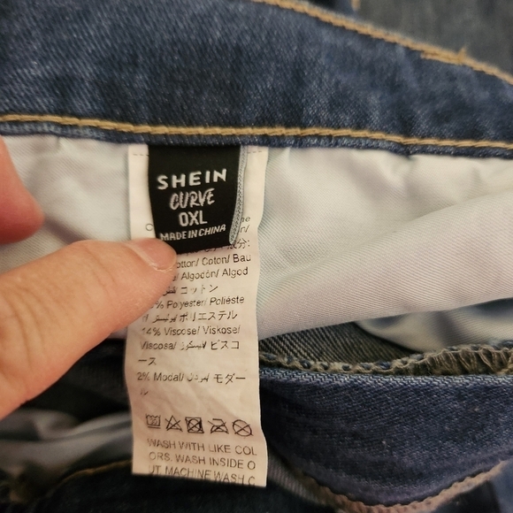 Shein Curve Curve Jeans Womens High Rise Wide Leg, sz 32 (0XL) - Picture 4 of 8